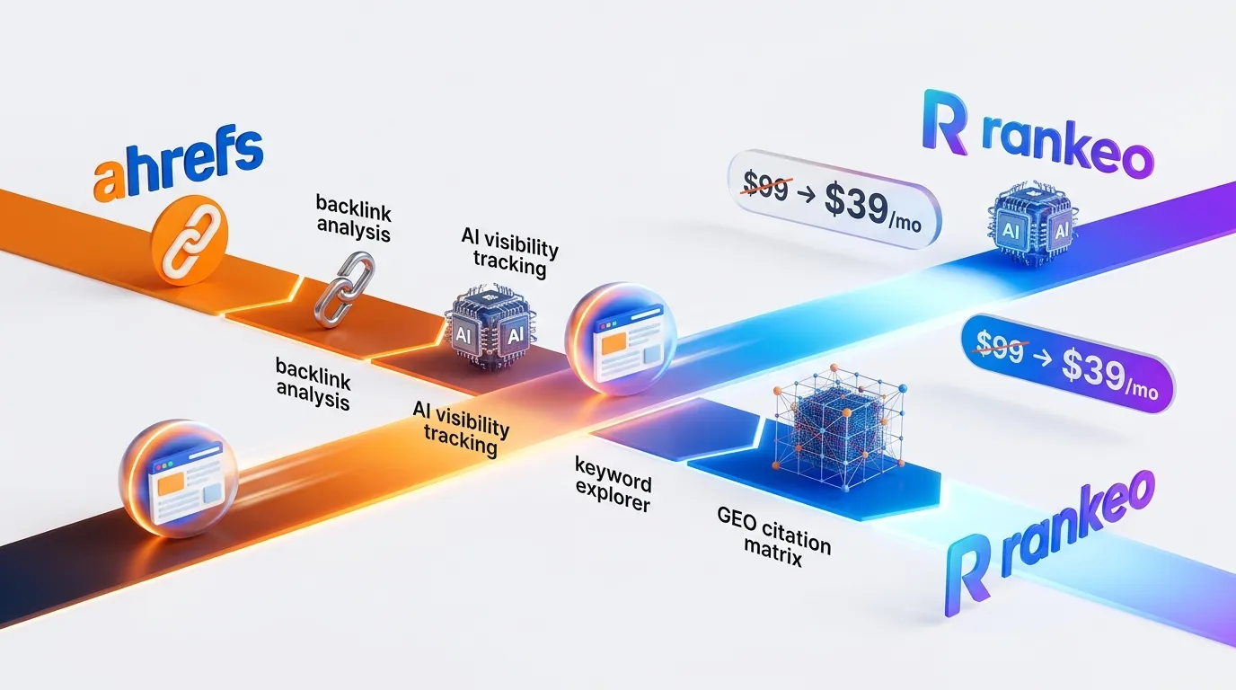 Best Ahrefs alternative — Rankeo combines SEO audit with AI visibility tracking