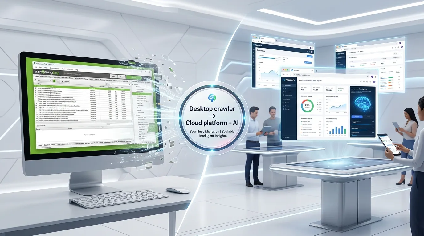 Best Screaming Frog alternative — Rankeo combines SEO audit with AI visibility tracking