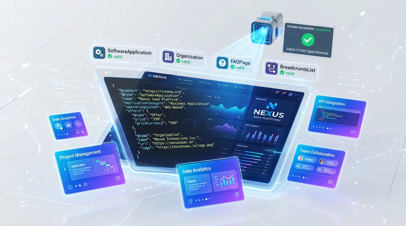 Schema markup guide for SaaS — JSON-LD structured data setup for Google Rich Results and AI engine visibility