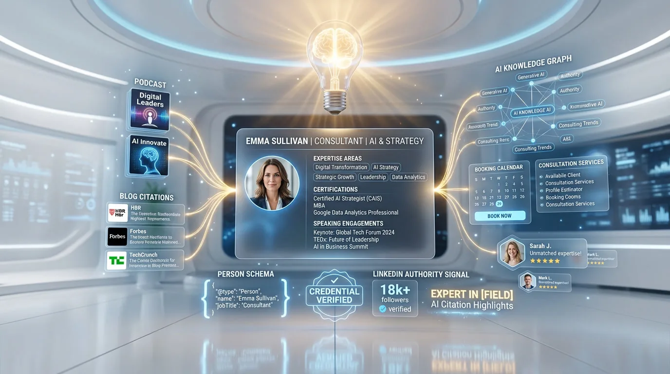 Coaches and consultants SEO and AI visibility optimization with personal brand schema