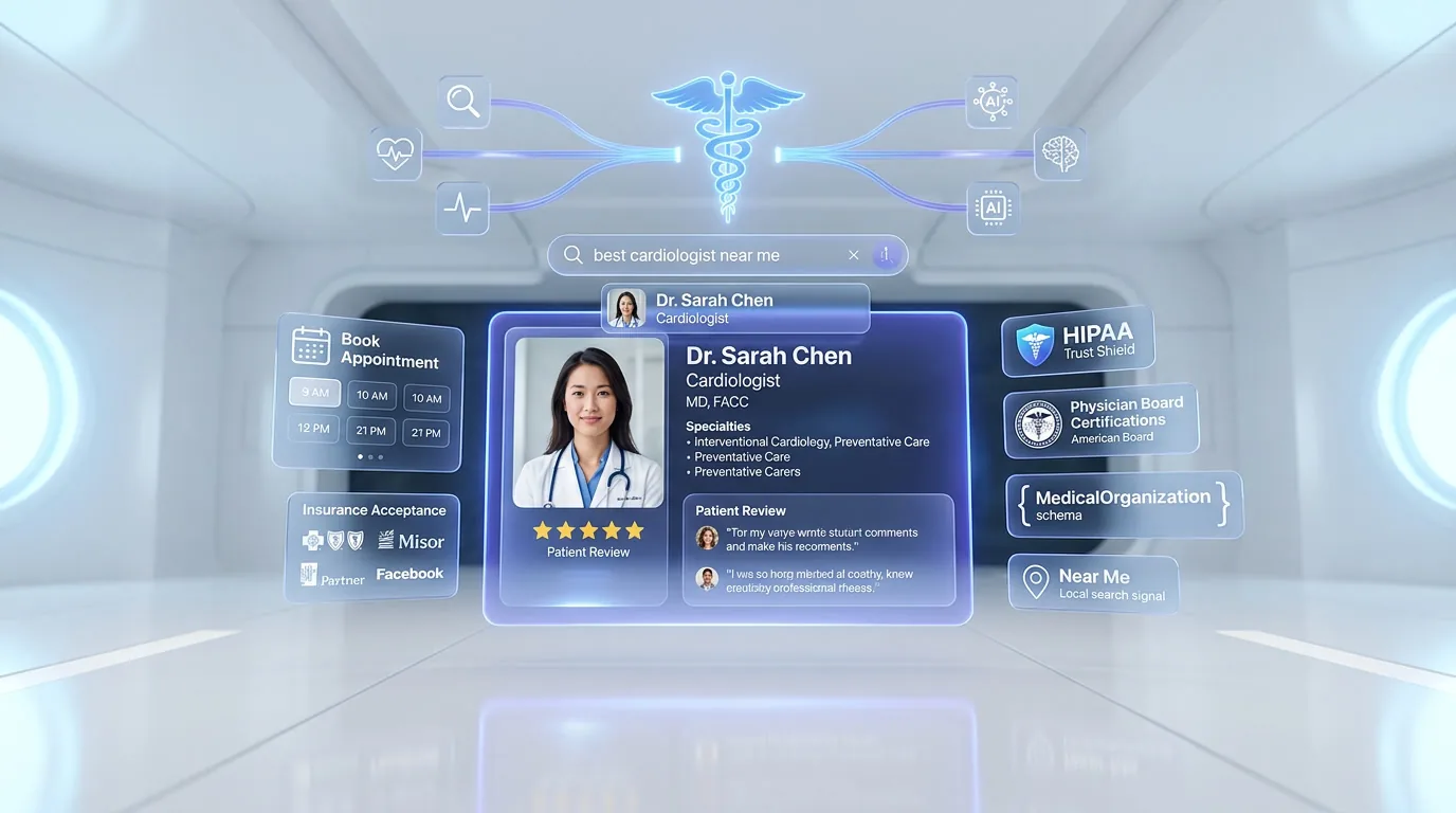 Healthcare SEO and AI visibility optimization with medical schema markup