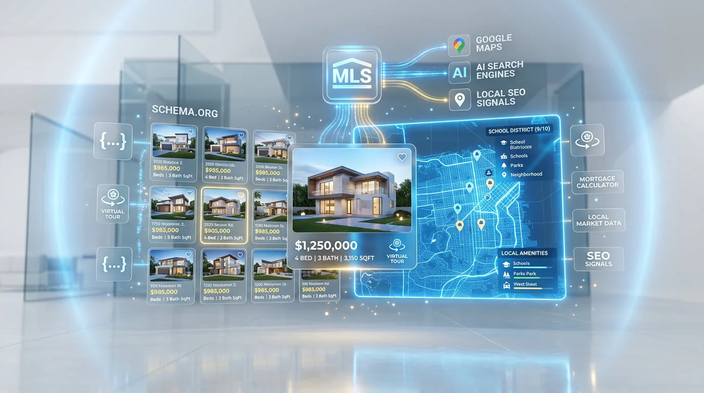 Real estate SEO and AI visibility optimization with property listing schema