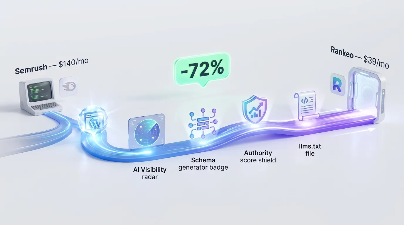 Best Semrush alternative — Rankeo combines SEO audit with AI visibility tracking