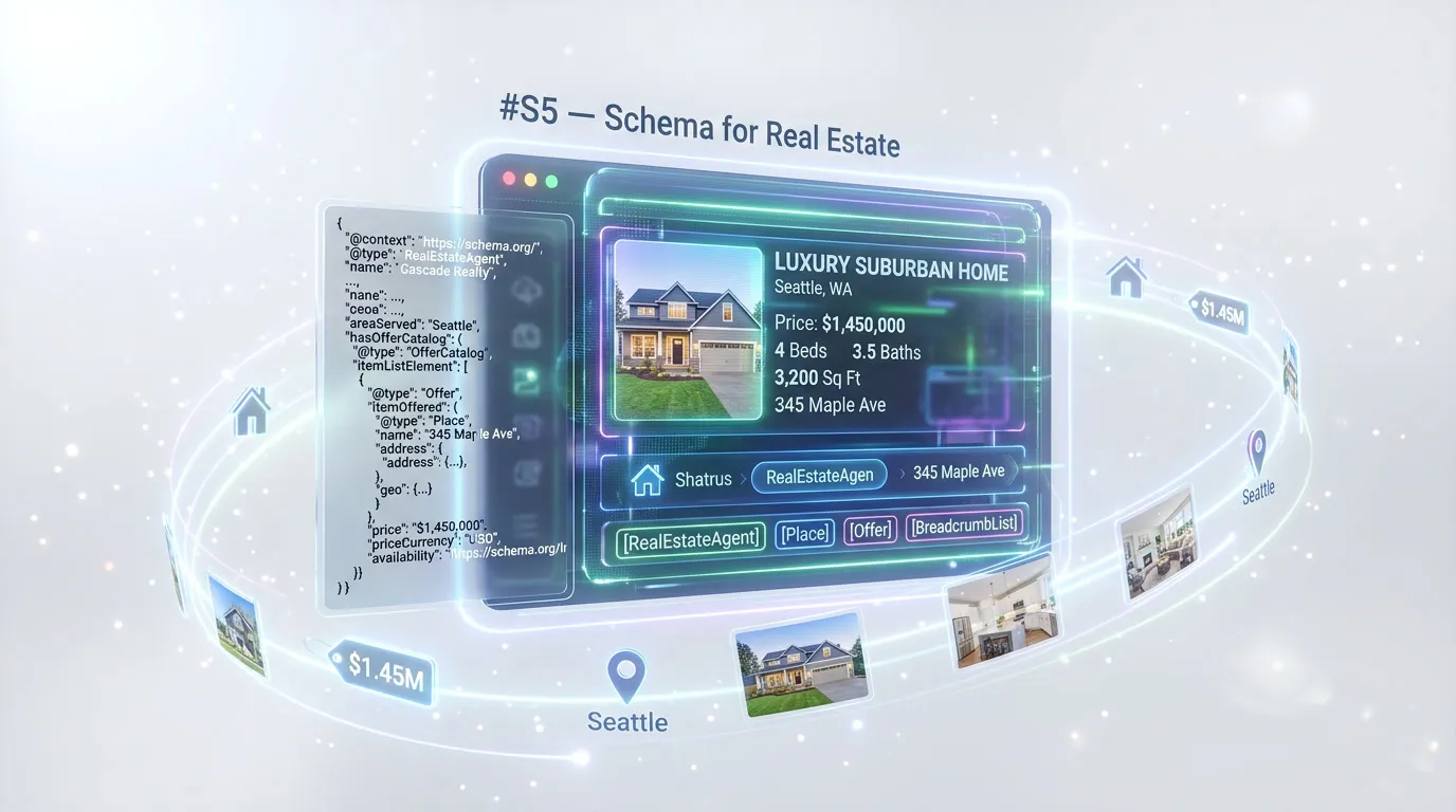Schema markup guide for Real Estate — JSON-LD structured data setup for Google Rich Results and AI engine visibility