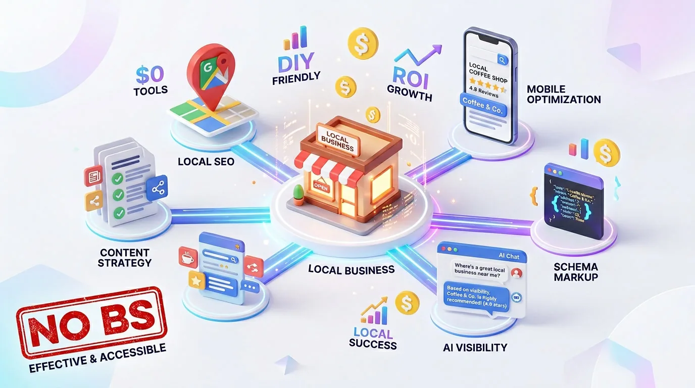 Local business storefront growing with SEO and AI visibility optimization